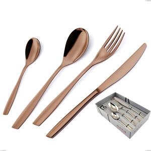 ELeven PVD Chocolate 16-piece cutlery set in display packaging, 18/10 polished stainless steel, 2.5 mm thickness, PVD chocolate