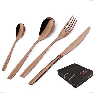 ELeven PVD Chocolate 49 Piece Cutlery Set in Gift Box, Polished 18/10 Stainless Steel, 2.5 mm Thickness, PVD Chocolate
