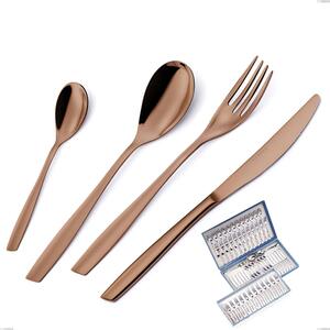 75-Piece ELeven PVD Chocolate Cutlery Set in Gift Case, Polished 18/10 Stainless Steel, 2.5 mm Thickness, PVD Chocolate