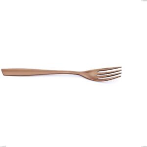 ELeven PVD Chocolate Table Fork, 18/10 Polished Stainless Steel, 2.5 mm Thickness, 220 mm Length, PVD Chocolate