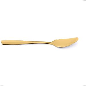 Eleven PVD Gold Fish Knife, Polished 18/10 Stainless Steel, 2.5 mm Thickness, Gold PVD