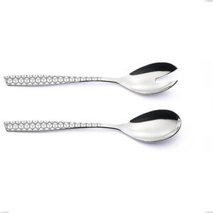 Eleven Exa Salad Cutlery Set, Stainless Steel AISI 304 Polished Laser Design, 2.5mm Thickness, Length 253 mm
