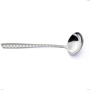 Eleven Exa Ladle, AISI 304 Stainless Steel Polished with Laser Design, 2.5mm Thickness, 302mm Length