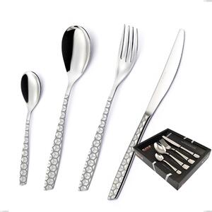 ELEVEN EXA 24-Piece Cutlery Set in Polished 18/10 Stainless Steel, 2.5 mm Thickness, Display Box Packaging