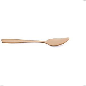 Burnished Glossy Eleven Rose Fish Knife, Stainless Steel 18-10, AISI 304 Polished Burnished, thickness 2.5 mm, length 204 mm