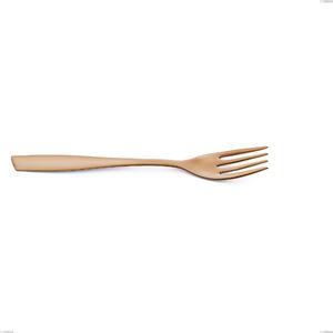 Eleven Rose Burnished Glossy Serving Fork, Stainless Steel 18-10, AISI 304 Polished Burnished, 2.5 mm Thickness, 252 mm Length