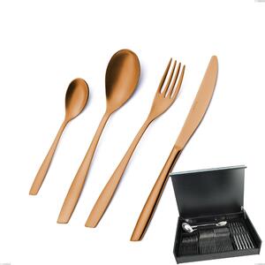 51-Piece Cutlery Set in Wooden Case Eleven Sahara 2.5 mm Burnished Sandblasted, Stainless Steel 18/10 (AISI 304), Thickness 2.5 mm Eleven Sahara Burnished Sandblasted