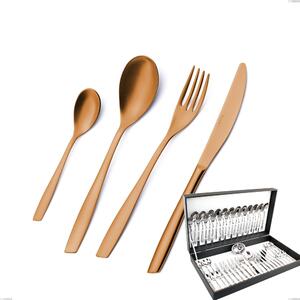 51-Piece Eleven Sahara Brunita Sabbiata Cutlery Set in Canteen Box, 2.5 mm Sandblasted Burnished, Stainless Steel 18/10 (AISI 304), Thickness 2.5 mm