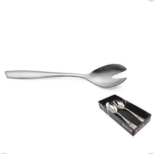 Eleven Sandblasted 2-Piece Salad Set in Display Box, 18-10 Sandblasted Stainless Steel