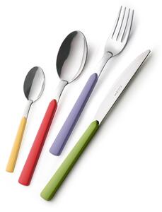 FAST Colourful Cutlery Set 24 Pieces: 6 Knives, 6 Forks, 6 Spoons, 6 Teaspoons (Mixed Colours 24 Pieces)