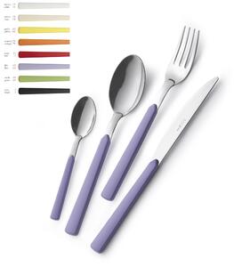 FAST 4 Piece Colourful Cutlery Set: 1 Knife, 1 Fork, 1 Spoon, 1 Coffee Spoon in 18.C Stainless Steel