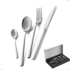 30-Piece Fashion Cutlery Set in Panoramic Packaging, Polished 18/10 AISI 304 Stainless Steel, 3 mm Thickness