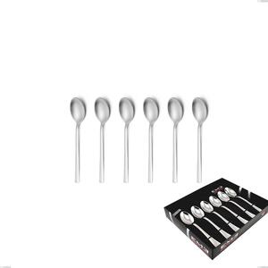 Set of 6 Fashion Sandblasted coffee spoons in display box, 18/10 (AISI304), 3 mm thickness