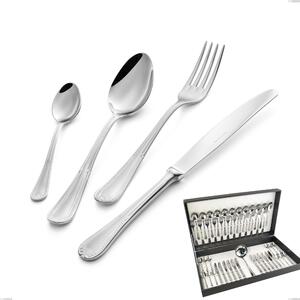 Firenze 49 Pieces Cutlery Set in Canteen Box, Stainless Steel 18.10 (Aisi304), 2.5 mm Thickness