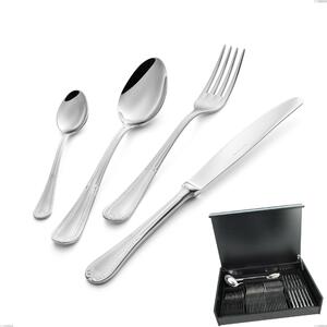 Firenze 51-Piece Cutlery Set in Wooden Case, Stainless Steel 18.10 (Aisi304), 2.5 mm Thickness