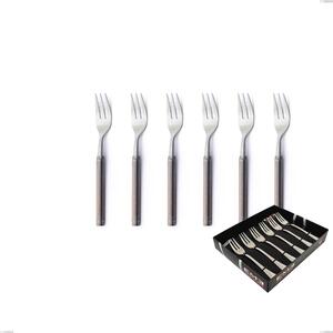 Set of 6 Fuoco Dessert Forks in Showcase Box, Stainless Steel 18.10 (AISI304)