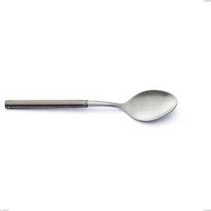 Fuoco Serving Spoon, Stainless Steel 18.10 (AISI304), Length 250 mm, Handle in Sandblasted and Burnished Steel Tube