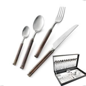 Fuoco 51 Pieces Cutlery Set in Canteen Box, Stainless Steel 18.10 (AISI304)