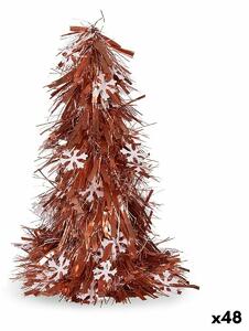 Decorative Figure Christmas Tree Tinsel White Copper polypropylene PET 20 x 30 x 20 cm (48 Units)