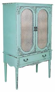 Cupboard Alexandra House Living Blue Glass Fir wood MDF Wood 42 x 140 x 80 cm