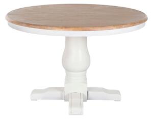 Dining Table Home ESPRIT White Natural Elm wood 120 x 120 x 76 cm