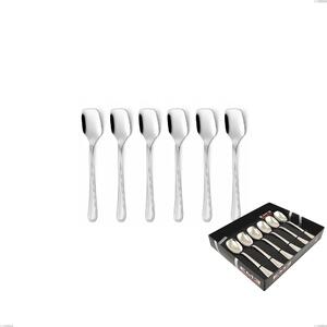 Galles 6 Ice Cream Spoons Set in Display Box, Stainless Steel 18/10 (aisi 304), 2.00 mm Thickness