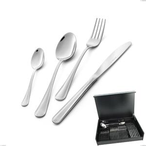 51-Piece Galles Cutlery Set in Wooden Case, Economical Knife, Stainless Steel 18/10 (aisi 304), 2.00 mm Thickness
