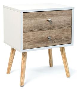 Nightstand Vinthera Moa White Brown 40 x 49,5 x 30 cm