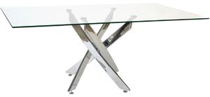 Dining Table DKD Home Decor Transparent Metal Crystal 150 x 90 x 75 cm