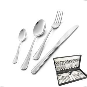 Galles 49-Piece Cutlery Set in Canteen Box, Economical Knife, Stainless Steel 18/10 (AISI 304), 2.00 mm Thickness