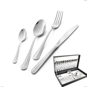 Galles 51-Piece Cutlery Set in Canteen Box, Stainless Steel 18/10 (AISI 304), 2.00 mm Thickness