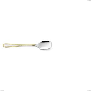 Galles Gold Ice Cream Spoon, 18-10 Stainless Steel, 24 Carat Polished Gold, 2 mm Thickness, 134 mm Length