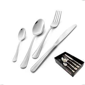 Galles Stainless Steel Cutlery Set 18/10 (AISI304) 24 Pieces 6 Table Settings 2 mm Mirror Polished