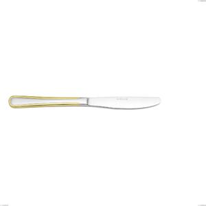 Galles oro table knife, 18-10 stainless steel, 24 carat polished gold, 2 mm thickness, 216 mm length