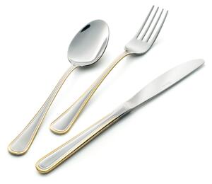 GALLES ORO Cutlery Set 49 Pieces Stainless Steel and Gold 18/10 AISI304 2 mm Thickness in Gift Box