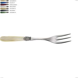 Georgian Serving Fork, 18/10 AISI 304 Polished Stainless Steel with Pearly Acrylic Handle, Length 237 mm