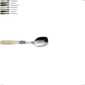 Georgian Ice Cream Spoon, 18/10 AISI 304 Polished Stainless Steel with Pearlescent Acrylic Handle, Length 146 mm