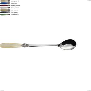 Georgian Drink Spoon, 18/10 AISI 304 Polished Stainless Steel with Pearlescent Acrylic Handle, Length 211 mm