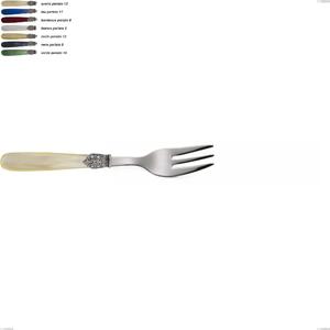 Georgian Dessert Fork, 18/10 AISI 304 Polished Stainless Steel with Pearlescent Acrylic Handle, Length 154 mm