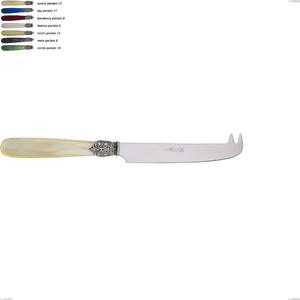 Georgian Cheese Knife, Polished 18/10 AISI 304 Stainless Steel with Pearlescent Acrylic Handle, Length 224 mm