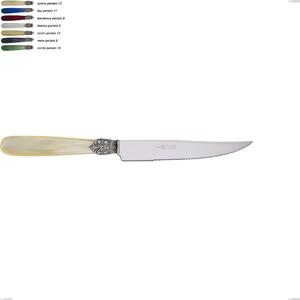 Georgian Steak Knife, 18/10 AISI 304 Polished Stainless Steel with Pearl Acrylic Handle, Length 223 mm