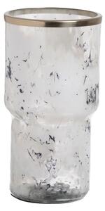 Vase White Champagne Aluminium Crystal 15 x 15 x 30 cm