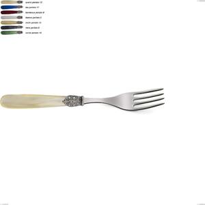 Georgian table fork, 18/10 AISI 304 polished stainless steel with pearlescent acrylic handle, length 211 mm