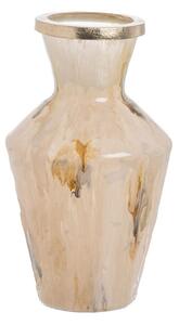 Vase Beige Golden Aluminium Crystal 23 x 23 x 39 cm