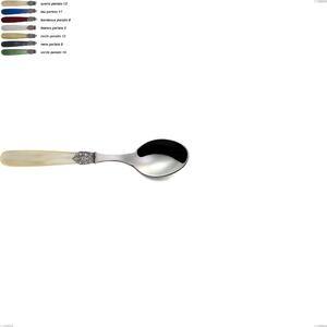 Georgian Coffee Spoon, 18/10 AISI 304 Polished Stainless Steel with Pearlescent Acrylic Handle, Length 145 mm
