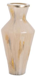 Vase Beige Golden Aluminium Crystal 28 x 28 x 57 cm