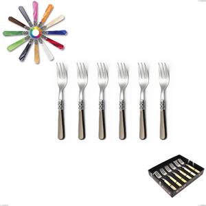 Showcase Pack of 6 Ginevra Dessert Forks, (18.10 aisi304 Steel), Methacrylate Handle