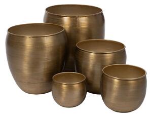 Set of Planters Golden Aluminium 48,9 x 48,9 x 48,9 cm (5 Units)