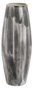 Vase White Black Aluminium Crystal 23 x 23 x 61 cm