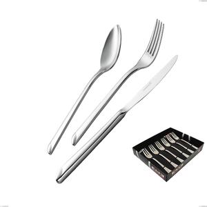 Set of 6 Goccia dessert forks in display box, 18/10 stainless steel (Aisi 304), 4 mm thickness